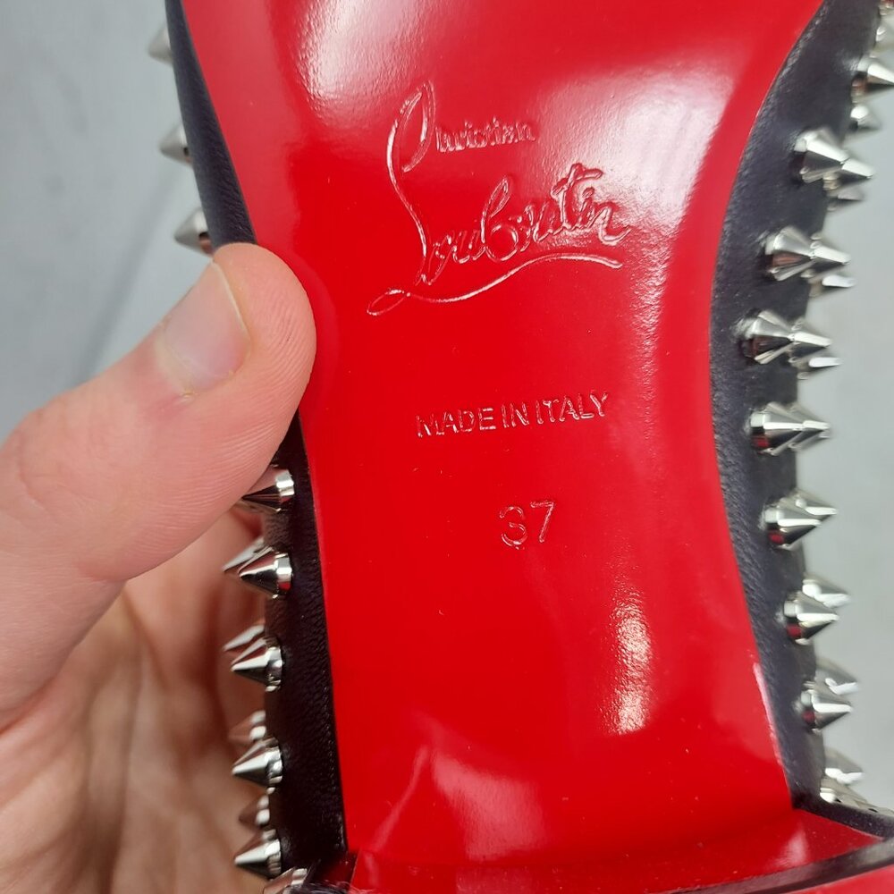 CHRISTIAN LOUBOUTIN WOMENS Black Spikeasy Stud Spike Leather Pump - Picture 4 of 12
